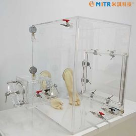 De mini Acryl & Doos van de Plexiglas VacuümdieHandschoen voor Laboratoriumonderzoek wordt aangepast