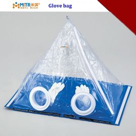 De Doos van de laboratoriumhandschoen het Testen het Materiaal van de Isolatorpvc van de Zakpiramide in Blauw