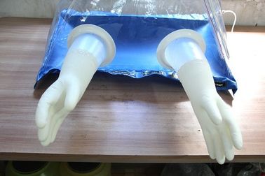 De Doos van de laboratoriumhandschoen het Testen het Materiaal van de Isolatorpvc van de Zakpiramide in Blauw